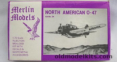 Merlin Models 1/72 North American O-47, 34 plastic model kit